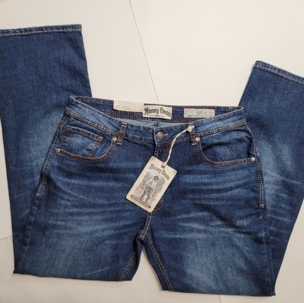 Blue Straight Jeans Modern Fit. Man